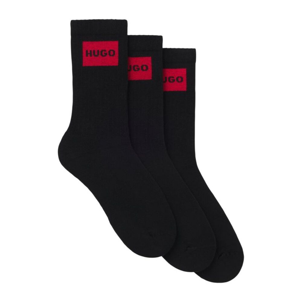 Hugo Womens/Ladies Natural Combed Cotton Socks (Pack of 2) / Black